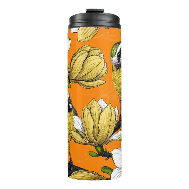 Spring time in yellow thermal tumbler (Front)