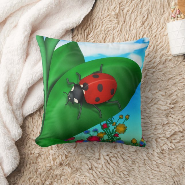 Spring Time Lady Bug Cushion (Blanket)
