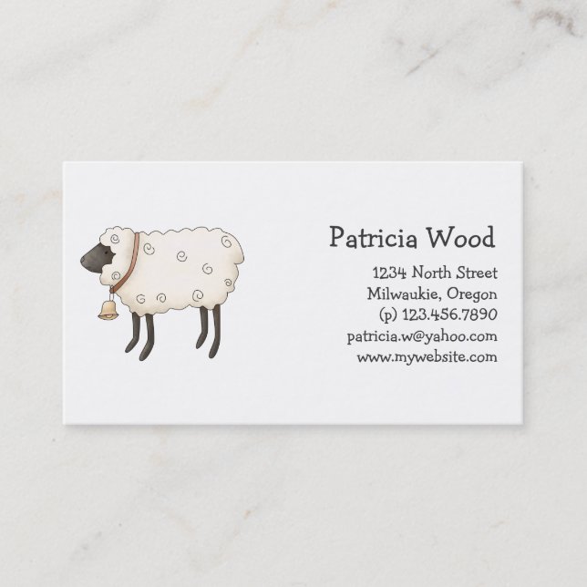 Spring Time · Sheep Business Card (Front)
