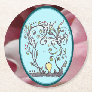 Spring Time Vines Just Wanna Have Some Fun Round Paper Coaster