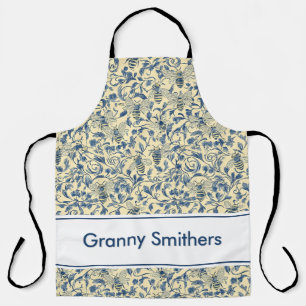 Spring Toile Oven Mitt & Pot Holder Set Apron