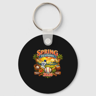 Spring Training 2026 Baseball Vintage Sunset Desig Key Ring