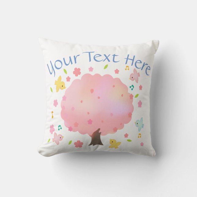 Spring Tree & Birds Custom Cushion (Front)