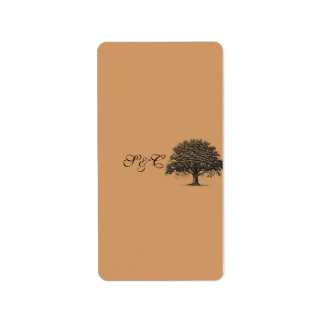 Spring Tree Brown/Black Miniature Candy Wrapper Label