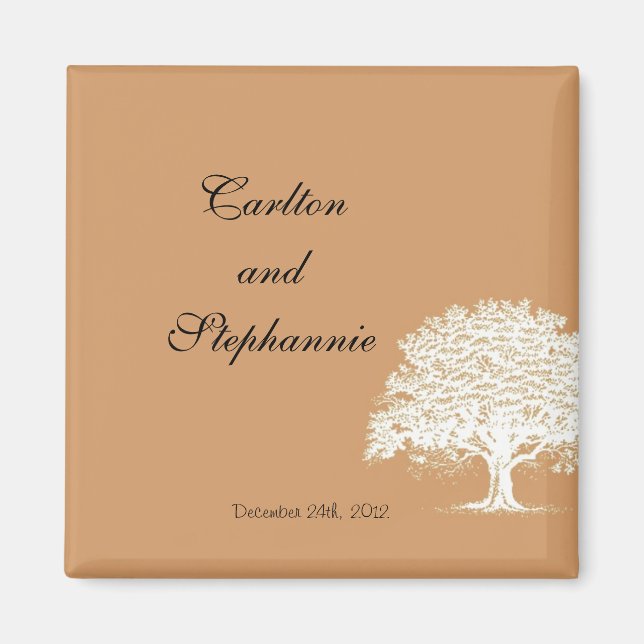Spring Tree Brown/White Magnet Favour (Front)