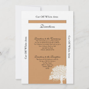 Spring Tree Brown/White Wedding Directions Card