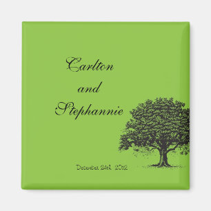 Spring Tree Green/Black Magnet Favour