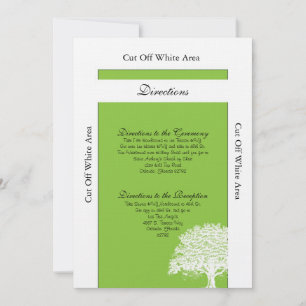 Spring Tree Green/White Wedding Directions Card