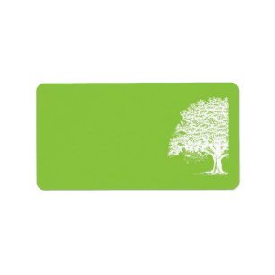 Spring Tree Green/White Wedding Mailing Address Label
