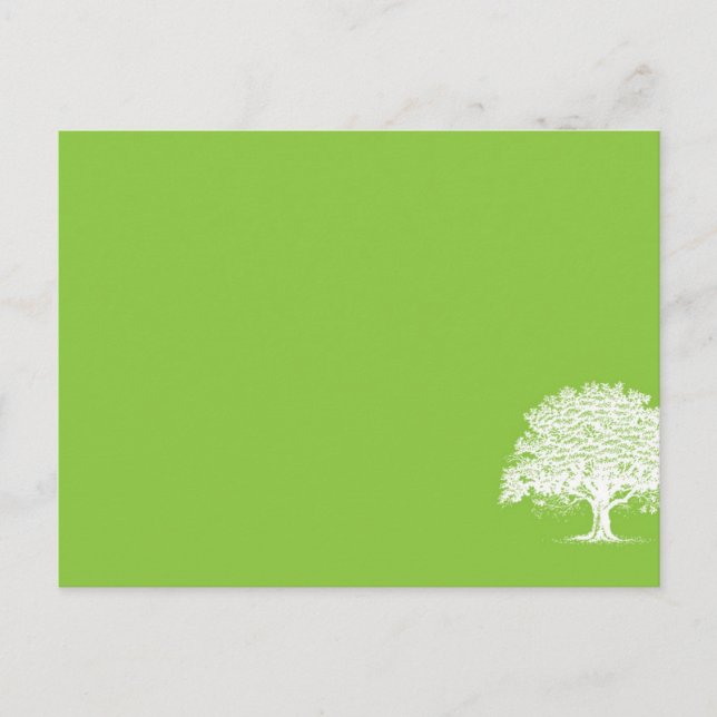 Spring Tree Green/White Wedding Place Card (Front)