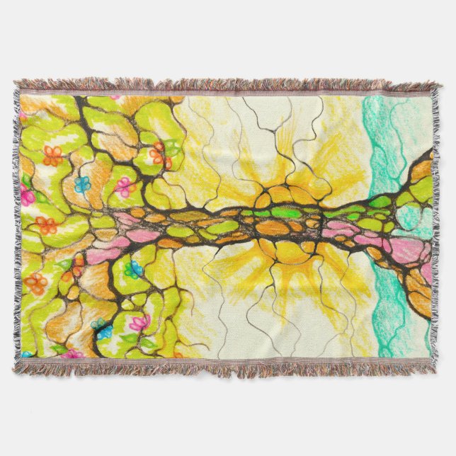 Spring tree throw blanket (Front)