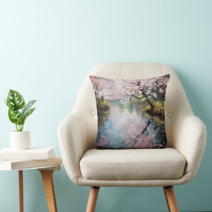 Spring Trees River Cushion