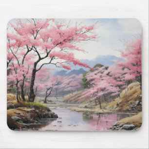 Spring Trees River Landscape Mouse Mat