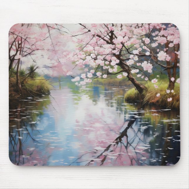 Spring Trees River Mouse Mat (Front)
