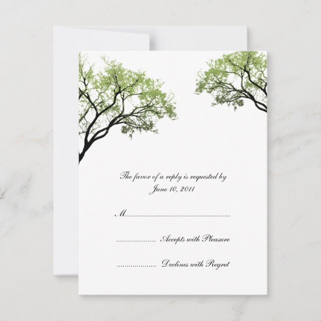 Spring Trees Wedding Invitation RSVP (Front)