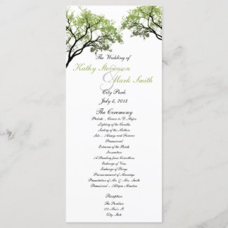 Spring Trees Wedding Program Programme