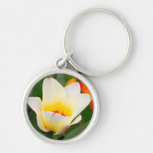 Spring Tulip Close-Up Photo Key Ring