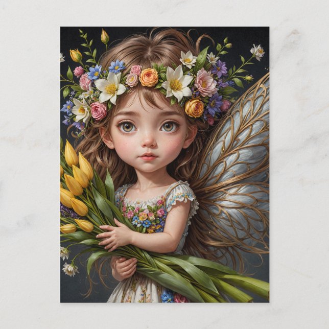 Spring Tulip Fairy  Postcard (Front)