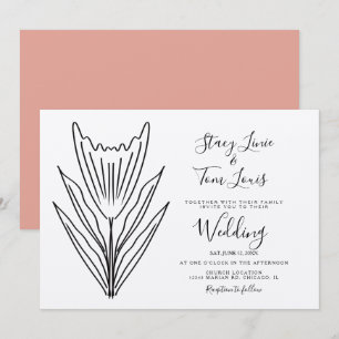 Spring Tulip Floral Hand Drawn Earthy  Invitation