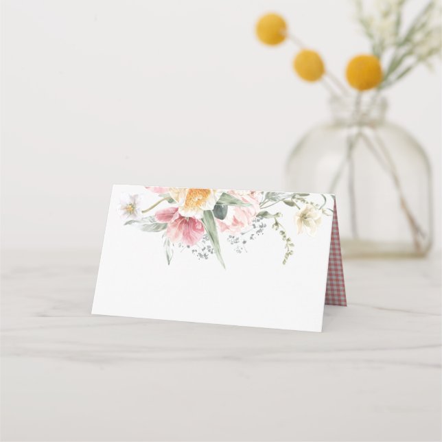Spring Tulip Floral Place Cards (Front)