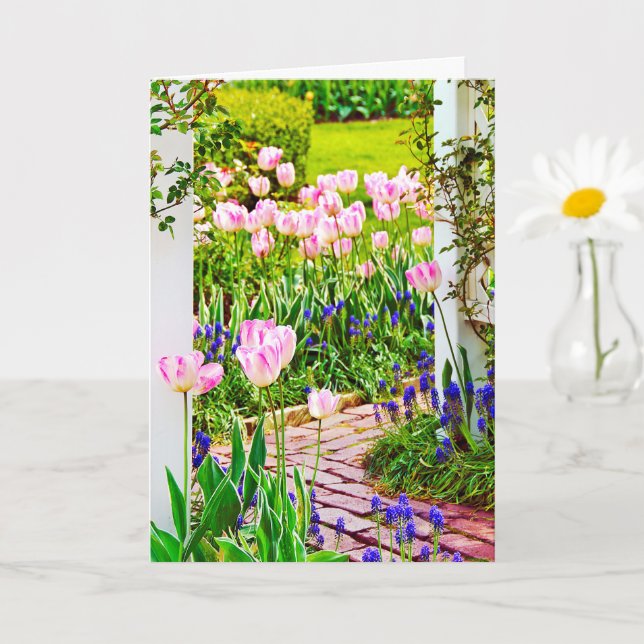 Spring Tulip Garden Birthday Card (Small Plant)