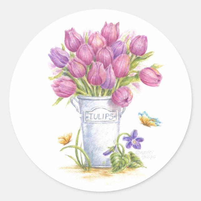 Spring Tulip Pail Stickers (Front)