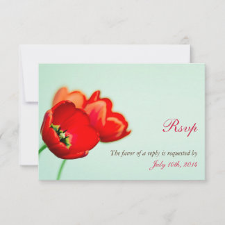 Spring tulip red floral mint wedding response rsvp