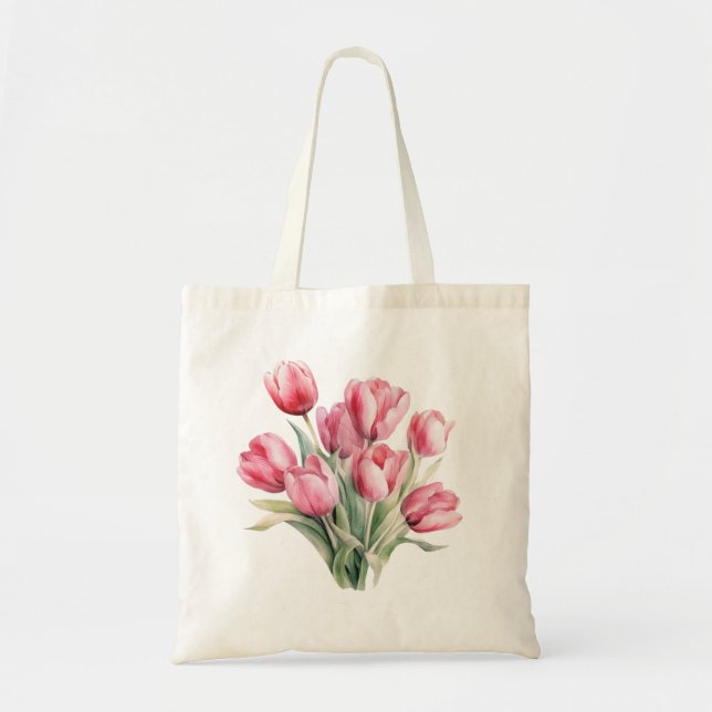 Spring Tulip Tote Bag (Front)