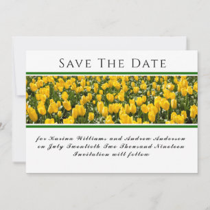 Spring Tulip Wedding Flat Save The Date Card