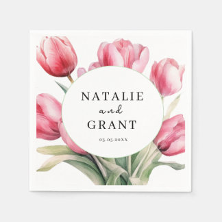 Spring Tulip Wedding Napkin