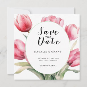 Spring Tulip Wedding Save The Date