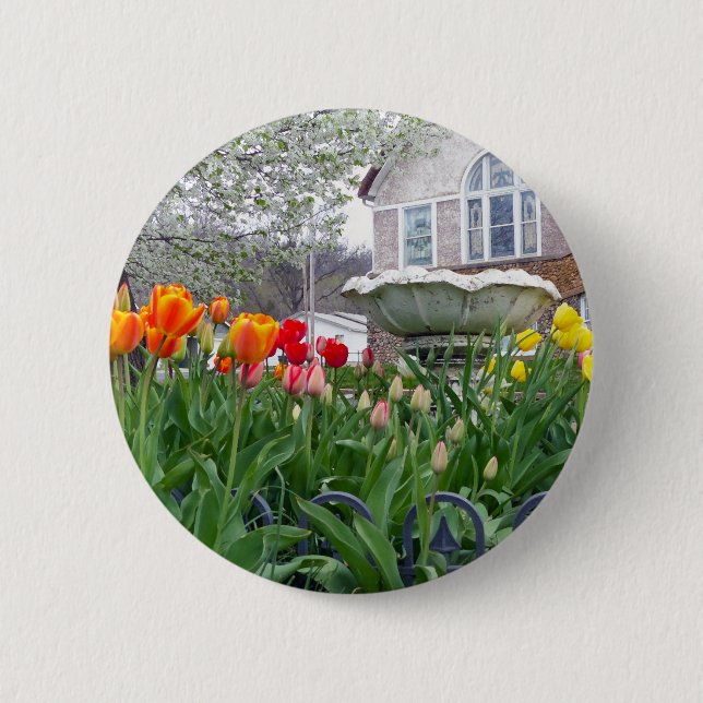 Spring Tulips 6 Cm Round Badge (Front)