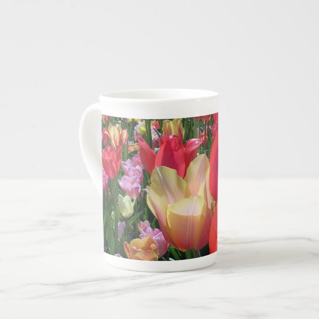 Spring Tulips Bone China Mug (Front Left)