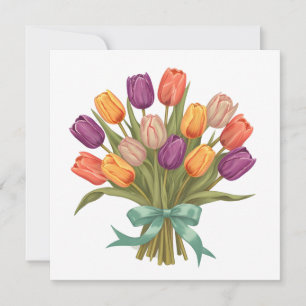 Spring Tulips Bouquet Invitation