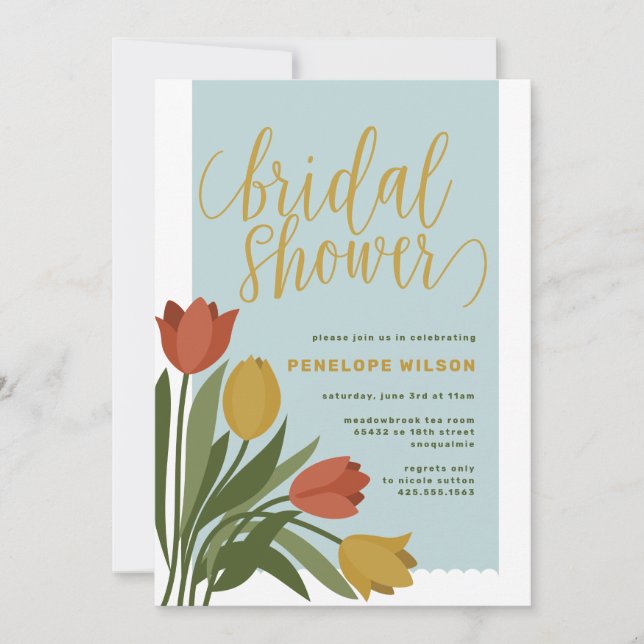 Spring Tulips Bridal Shower Invitation (Front)