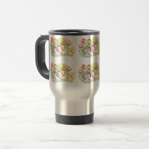 Spring Tulips, Bunnies, & Chick, Easter Mug