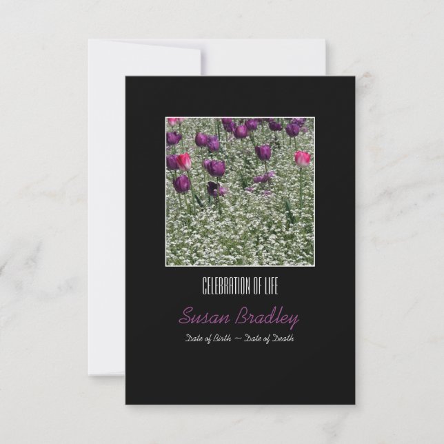 Spring Tulips Celebration of Life Invitation (Front)