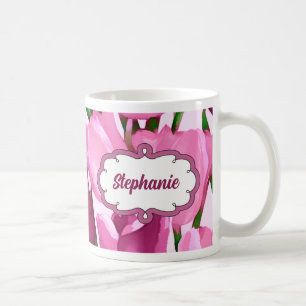 Spring Tulips Custom Name Mother's Day Gift  Coffee Mug