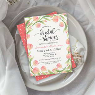 Spring Tulips Floral Bridal Shower Invitation