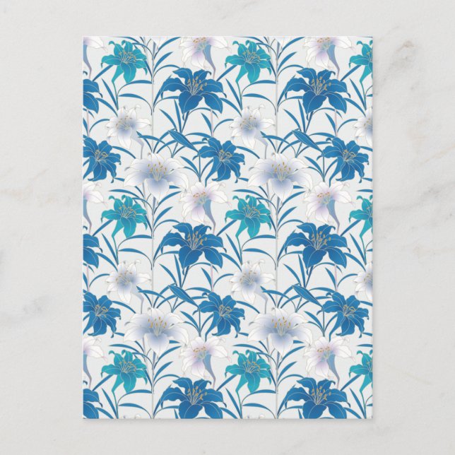 Spring Tulips Floral Lilac Blue Postcard (Front)