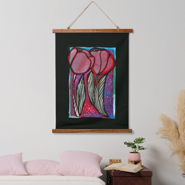 Spring Tulips Flower Tulip Art                     Hanging Tapestry (Bedroom)