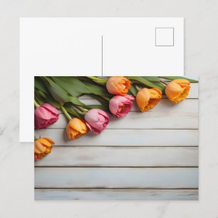 Spring tulips for Valentines day Postcard