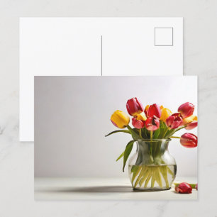 Spring tulips for Valentines day Postcard