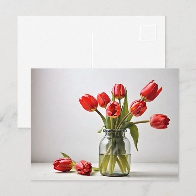 Spring tulips for Valentines day Postcard (Front/Back)