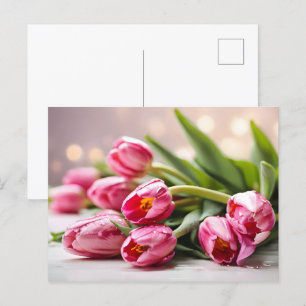 Spring tulips for Valentines day Postcard
