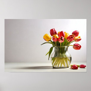 Spring tulips for Valentines day Poster