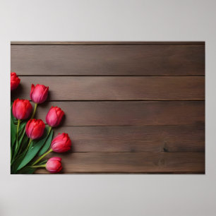 Spring tulips for Valentines day Poster