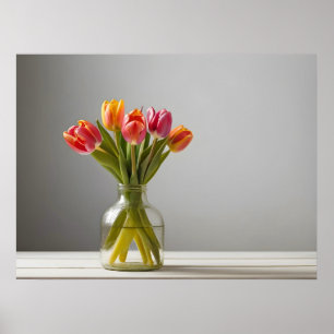 Spring tulips for Valentines day Poster