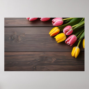 Spring tulips for Valentines day Poster