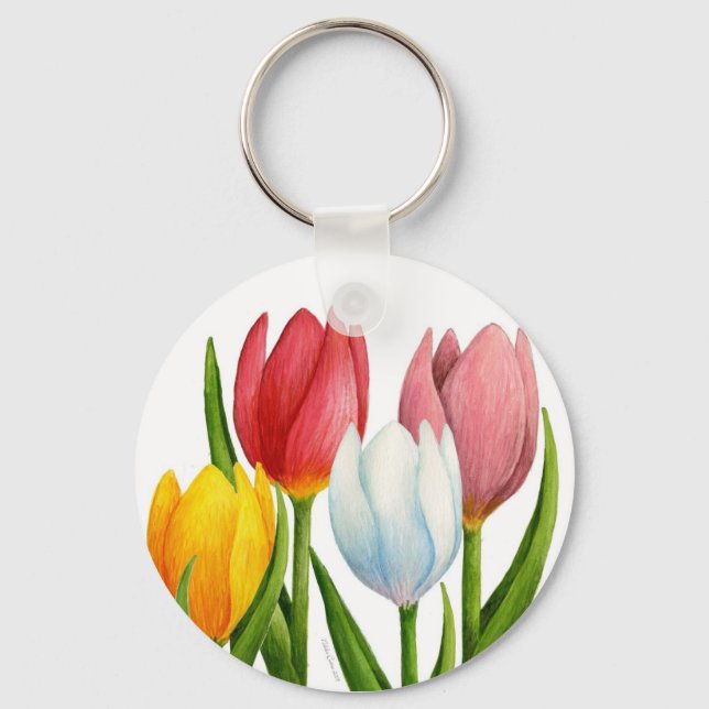 Spring Tulips Keychain (Front)